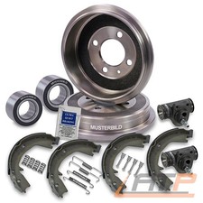 2x BREMSTROMMEL + BREMSBACKEN ZUBEHÖR BREMSZYLINDER HINTEN FÜR VW VENTO 1H