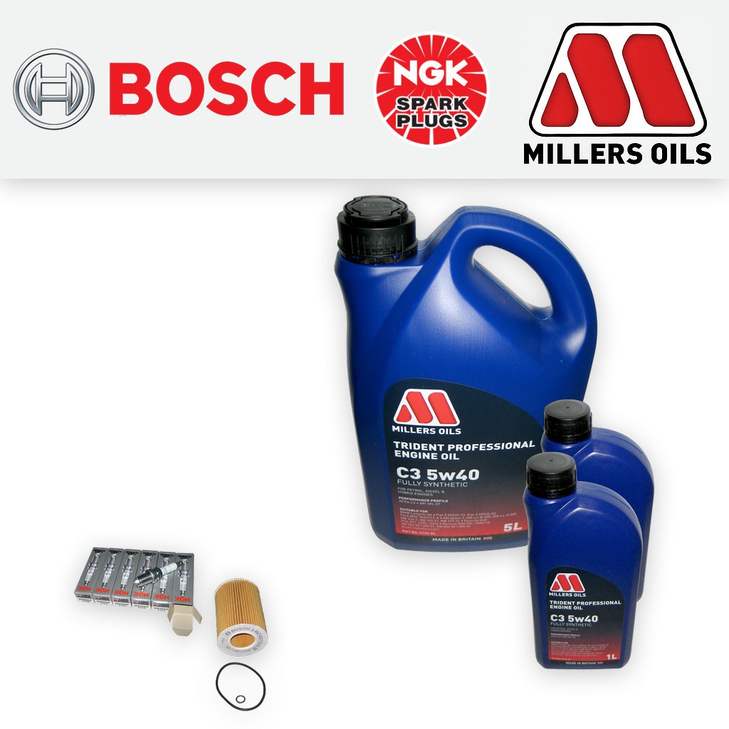 SERVICE KIT for BMW Z3 2.0 2.2 OIL FILTER SPARK PLUGS +5w40 LL OIL (1999-2002)