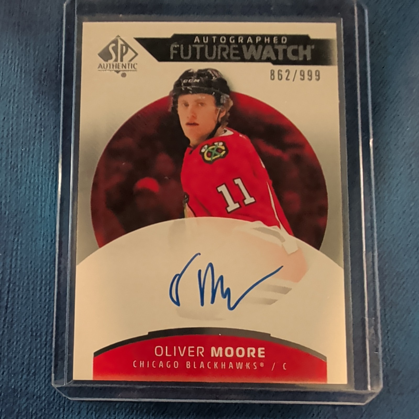 2025-26 Sp Authentic Oliver Moore Rookie autographed future watch /999