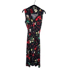 Tommy Hilfiger Button Down Dress, Navy Flower Detail and Gold Hardware, Size 10