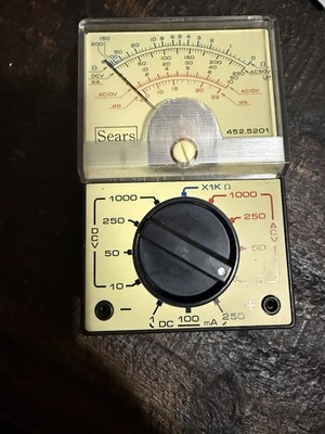 Vintage Sears 452.5201 Pocket Analog Multimeter DC/AC Voltage Current Resistance