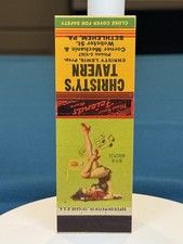 Christy's Tavern Bethlehem Pennsylvania Girlie VTG Matchbook Cover Lt#2613