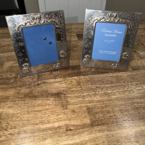 2 Vintage Princess House Silverplate Baby Picture Frame