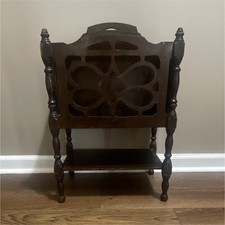 Vintage Wood Canterbury Magazine, Music, Record Rack W/handle.