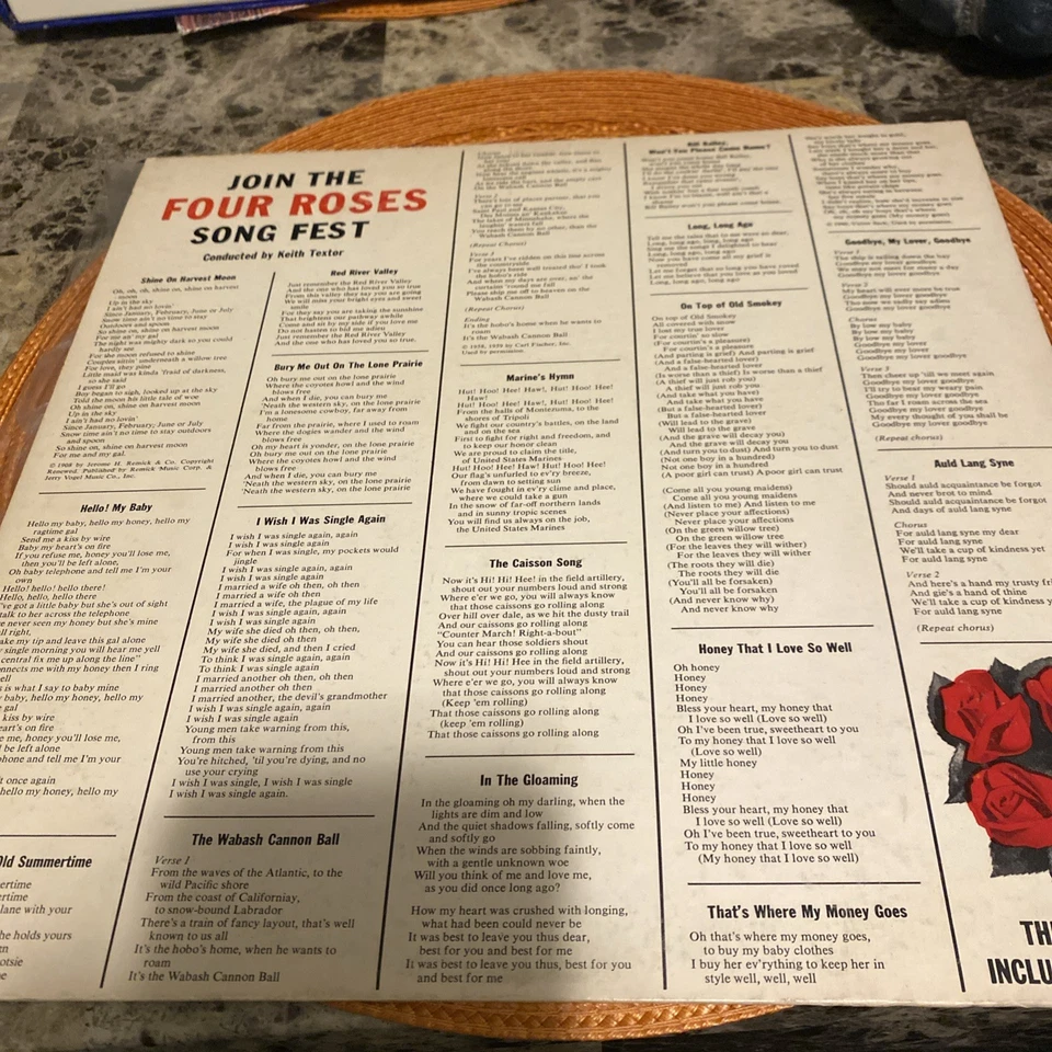 VTG 1960s Join the Four Roses Song Fest Vol 2 Marines Hymn L9OP-9557 VG Vinyl LP - Image 2 of 4