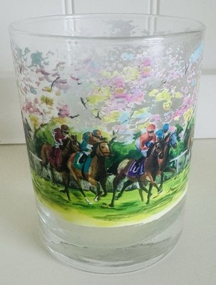 Kentucky Bourbon Trail 'Spirit of Racing' Rocks Glass Spring Design~ John Morris