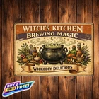 Witchcraft Potion Brewing Vintage Tin Metal Sign Magic Theme Home Decor