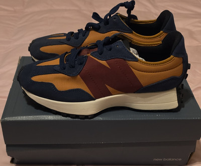 New Balance 327 MS327TA Navy Brown Natural Indigo Suede Men's Sneakers