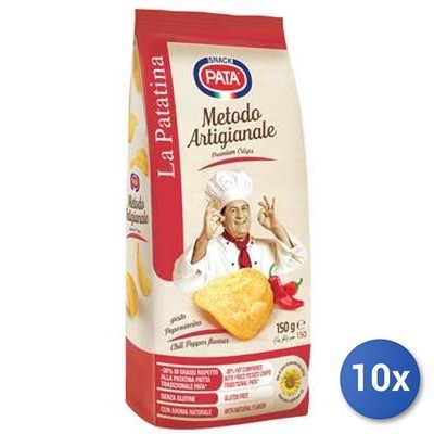 10x Pata Artisan Chili Flavored Potato Chips, 150 g Multipack