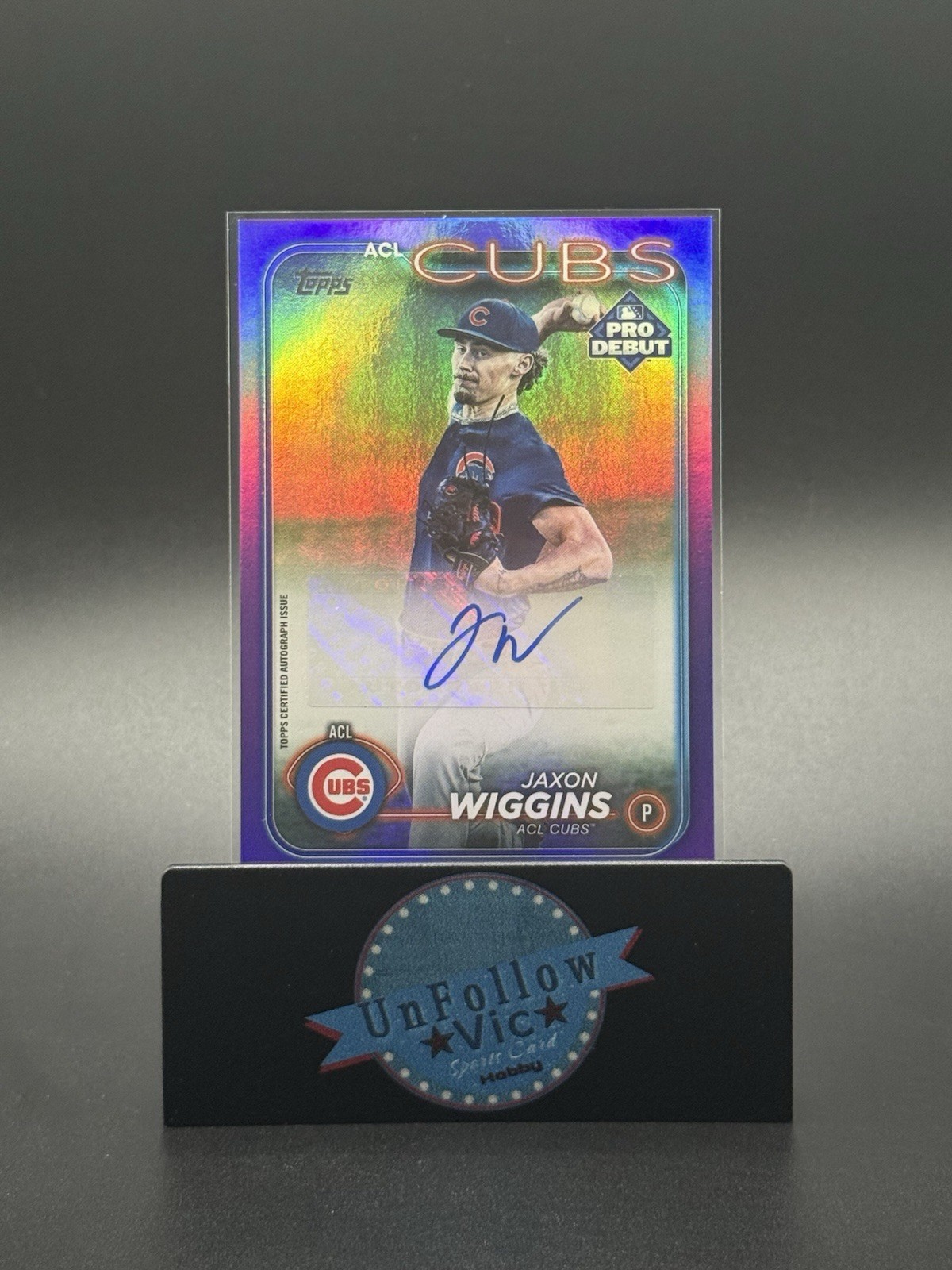2024 Topps Pro Debut - Jaxon Wiggins #PD-90 Purple Foil Autographs /299 (AU, RC)
