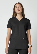 Cherokee Revolution V-Neck Women's Short Sleeve Scrub Top WW620 -Large- Black