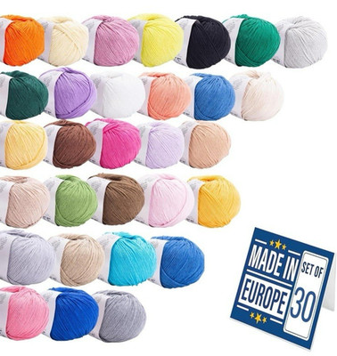 YarnArt Jeans Yarn - 30 Skeins - Assorted Colors Bundle