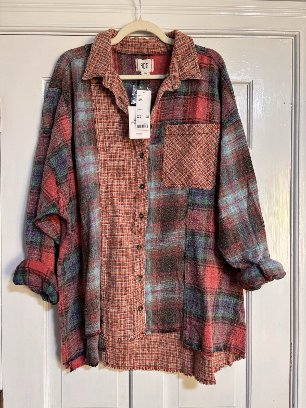 NWT BDG Urban Outfitters Flannel Shirt Women's Size L | eBay