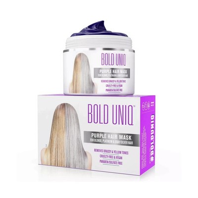 BOLD UNIQ Purple Mask For Blonde, Platinum, Gray & Silver Hair RIDS BRASSY TONES