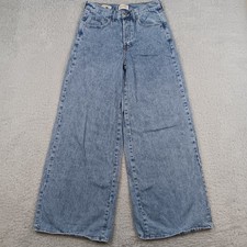 Universal Thread Jean Super Wide Leg Women 4 Light Wash Cotton Denim VN1083275