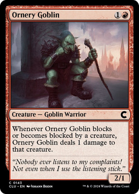 Ornery Goblin [Ravnica: Clue Edition] Near Mint