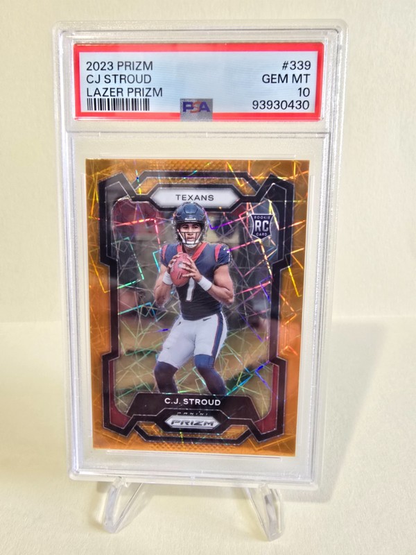 2023 Panini Prizm CJ STROUD *ROOKIE ORANGE LAZER PRIZM* #339 graded PSA 10