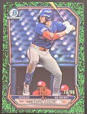 2026 Bowman Chrome CARSON BENGE Mets!! Green Grass Refractor 18/99 BCP-111