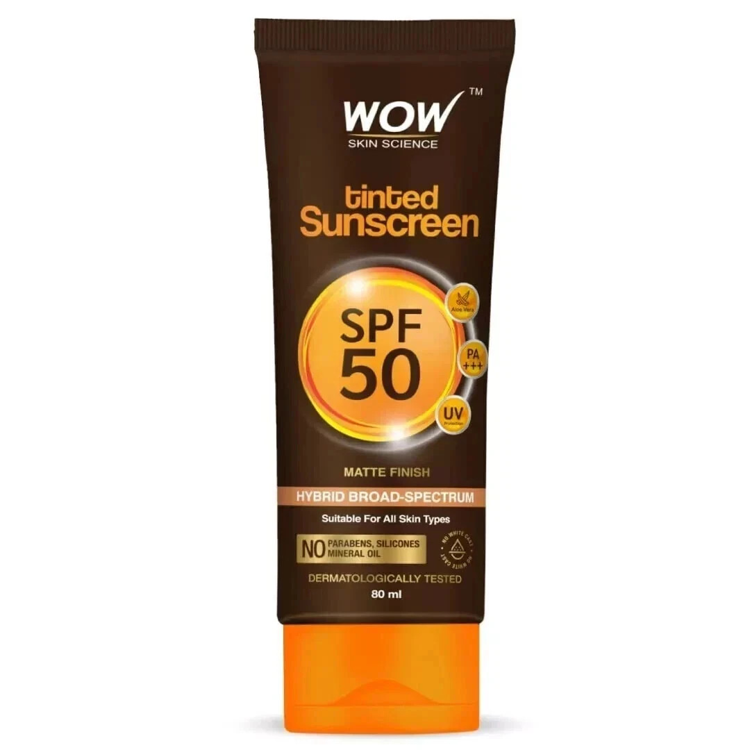 WOW Skin Science Tinted Sunscreen SPF 50 PA+++ 80ml Free Global Shipping