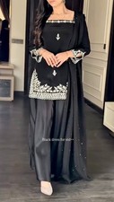 New Launching Heavy Natural Crep Black Top Palazzo With Dupatta For Party Wear
