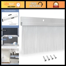 Door Brush Sweep Seal 39.3" - White Roll Up & Exterior Gap Protection for Garage