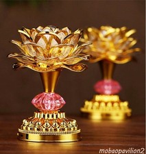 1pc 17.8cm Colorful LED Lotus Buddhist Lamp Built Buddhist Songs Buddhist