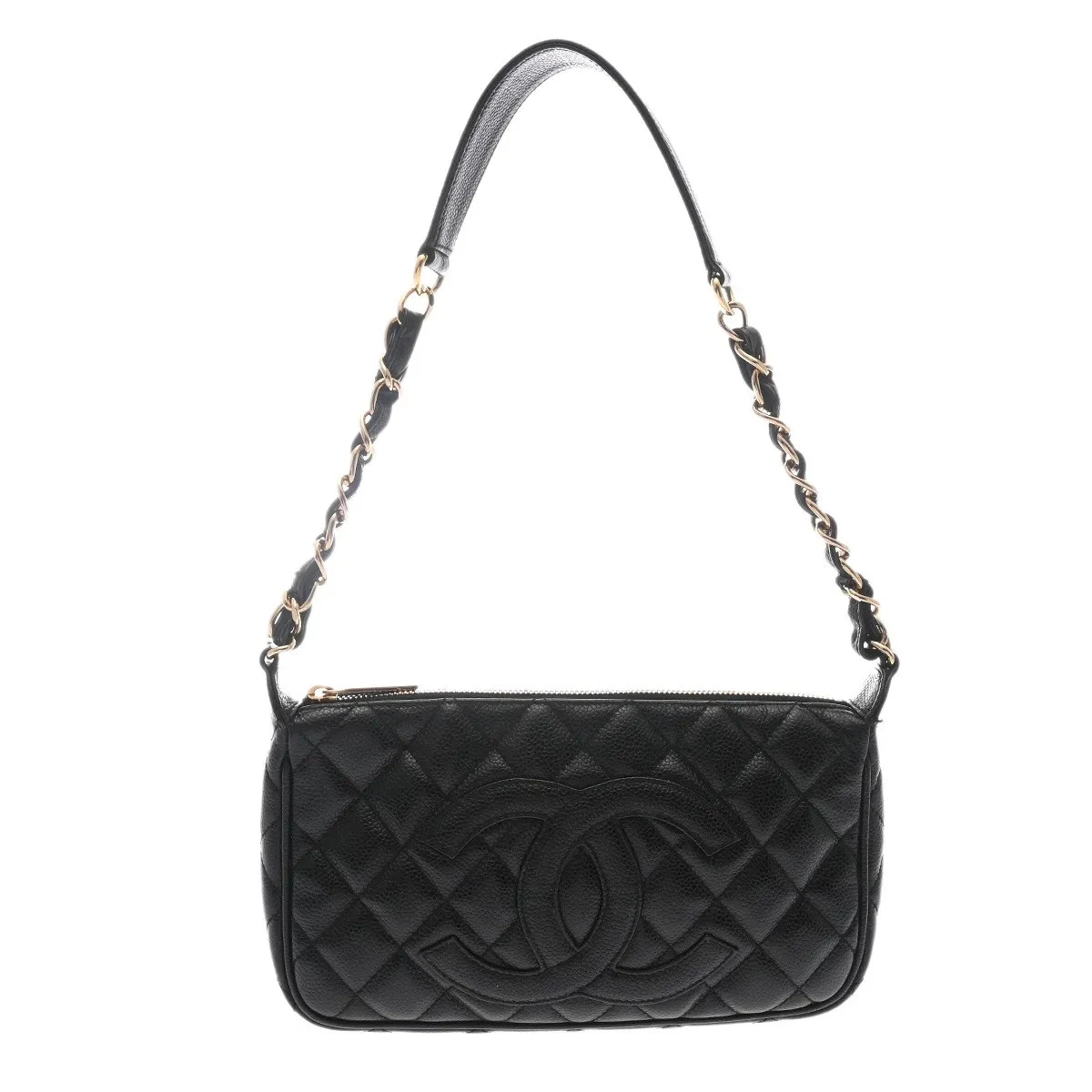 Chanel — Chanel Chain Shoulder A22476 Shoulder Bag Grained Leather Black #WB1180
