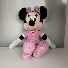 Disney Junior Minnie Mouse Plush Pink Polka Dot Dress Bow Stuffed Animal Toy