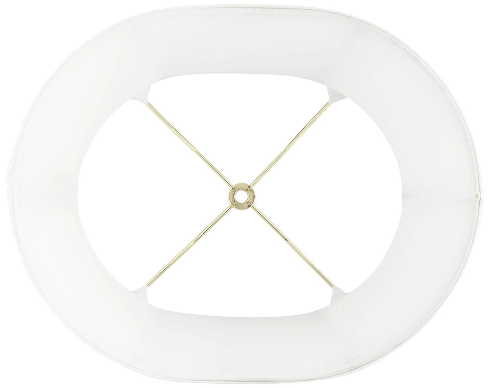 White Racetrack Small Oval Lamp Shade 12" Top x 15" Bottom x 10" High (Spider) - Image 3 of 4