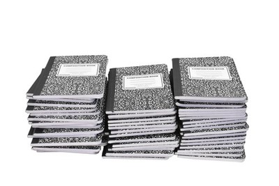 TRAILMAKER Composition Book 9.75x7.25 College Ruled Black Journals Lot of 60