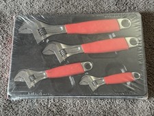 Snap On Fadh704c - 4 Pc Adjustable Wrench Set - Flank Drive Plus Brand New Red Snap On Fadh704c - 4 Pc Adjustable Wrench Set - Flank Drive Plus Brand New Red