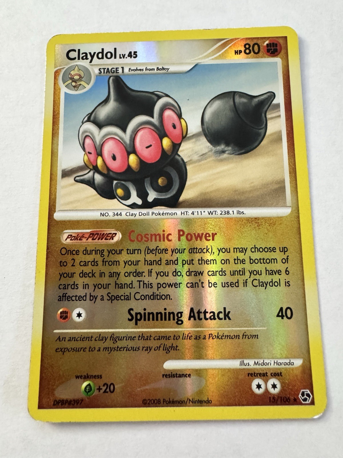 Pokémon Claydol LV.45 #15 (Reverse Holo) Great Encounters - 2008 LP