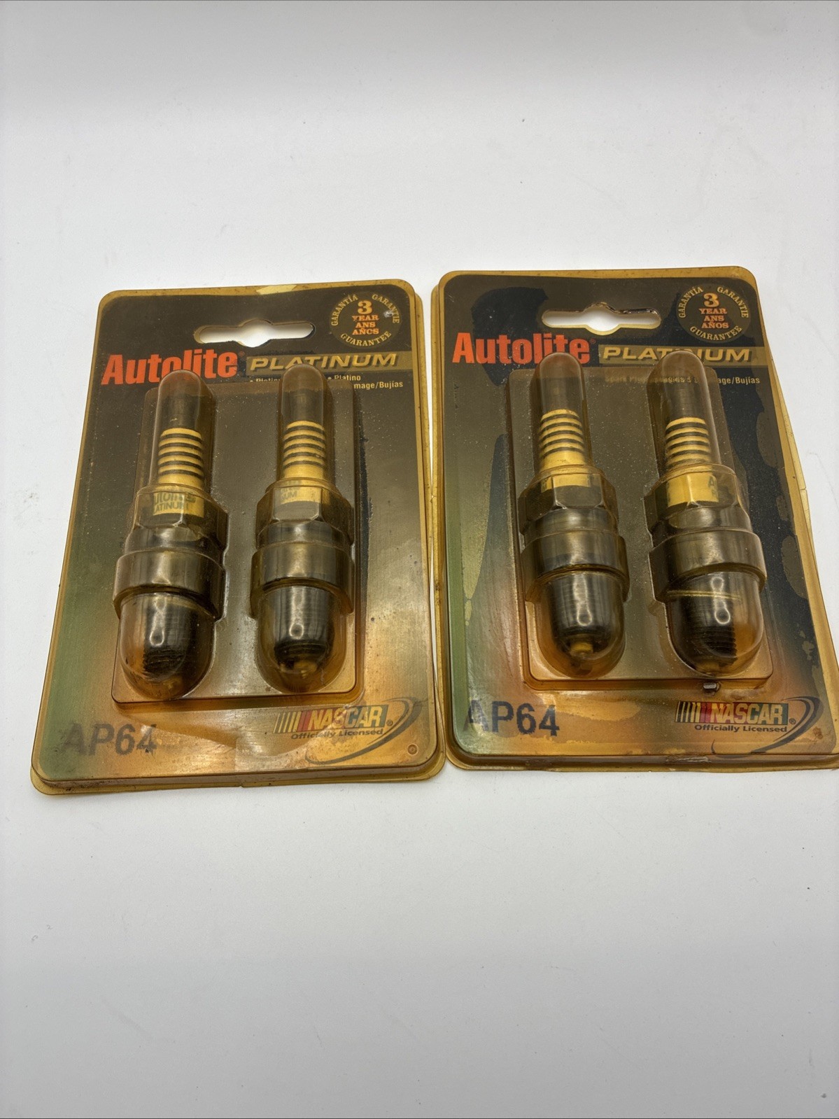 Autolite AP64 Platinum Spark Plugs Lot Of 4 NOS New in Box Vintage NASCAR Packag