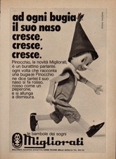Paginetta Pubblicitaria Advertising 1971 Migliorati Pinocchio burattino