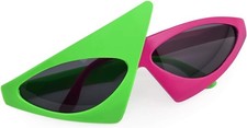 Novelty Party Sunglasses 80s Asymmetric Glasses Neon for Hip Green