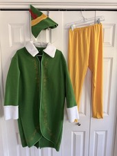 Elf Costume Complete Outfit Men s L Green Coat, Yellow Pants, Hat