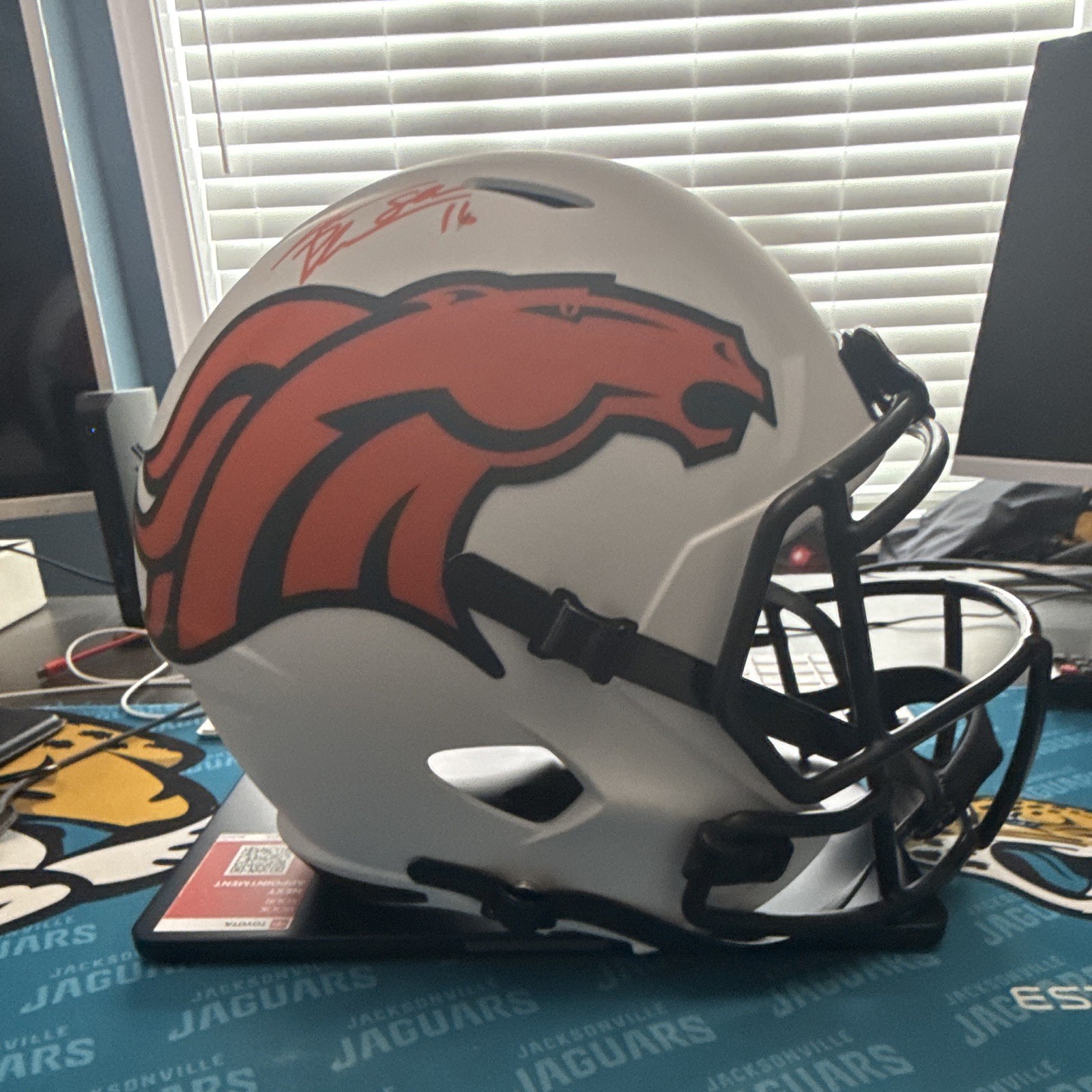 Jake Plummer Signed Denver Broncos Football Helmet, BAS Witnessed (NFL)