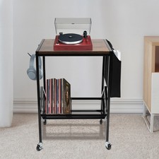 2 Tier Media Mobile Shelf DVD Tower Rack Game CD Display Organizer Stand Holder