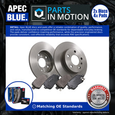 2x Solid Brake Discs and Pads fits VAUXHALL ASTRA G, H 1.8 Rear 01 to 10 264mm