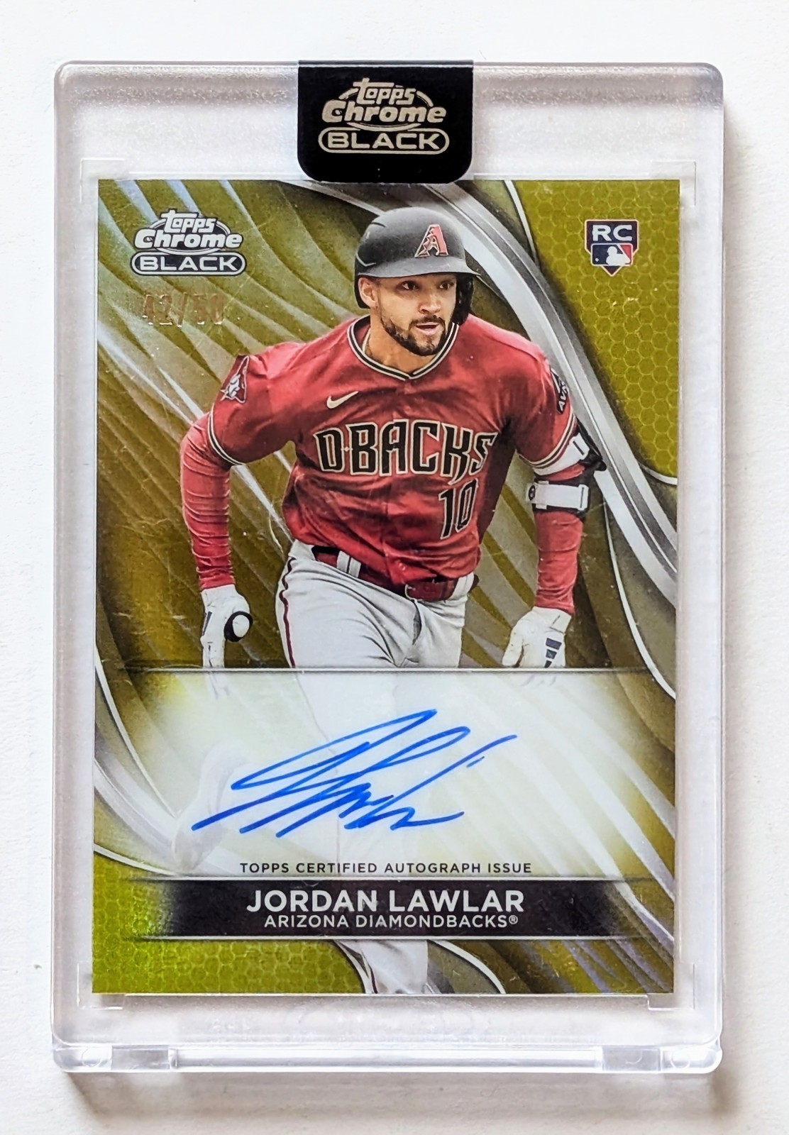 2024 Topps Chrome Black Jordan Lawlar Gold Auto /50 RC #CBA-JL AZ Diamondbacks