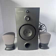 Harmon Kardon HK395 PC Speaker Set Powered Subwoofer and 2 Speakers - Tested 