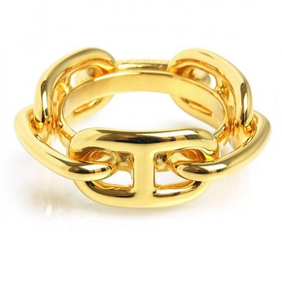 Hermes Chaine d'Ancre Anneau de Carre Gold Unused Bracelet 1cm x 2cm