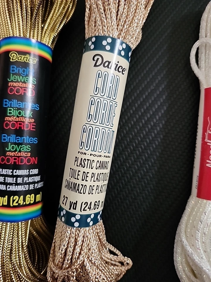 Lote 8 Cordones Metálicos Oro Blanco Rojo 158 yardas Lona Plástica Álbum de Recortes Foto 3 de 4