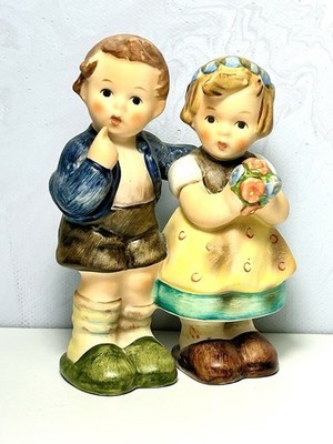 Goebel Germany Boy & Girl Figurine Pair Vintage Porcelain 3.5 