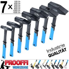 7x Profi Schlosserhammer Werkstatt Vorschlag Hammer Fiberglas ERGO 100 - 1500 Gr