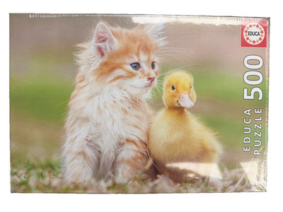 Educa 500 Piece Jigsaw Puzzle   Adorable Friends -Kittten & Duck (18467)