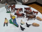 Farm Animal & Farmer Metal Mini Figurine Mixed Lot - Cows Horses Birds — photo 4