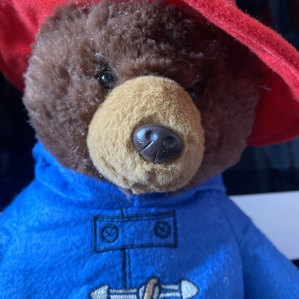 Paddington Bear Plush Toy with Blue Coat and Red Hat 14in - Preowned  - Image 2 of 4