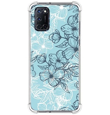 Topme Custodia In Silicone Per OPPO A52 / A72 / A92 (6.5 Pollici) - Cover Morbida TPU Con Bordo Dorato, Colore Rosa - 6