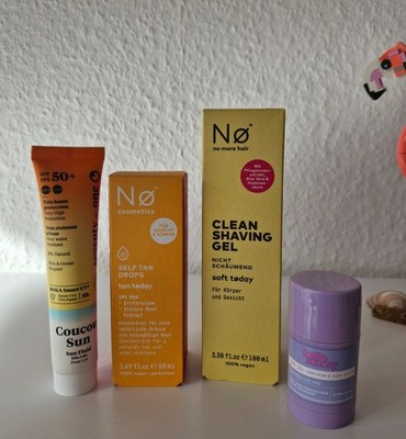 Sommer Pflege Set SPF 50 Sonnencreme Sun Stick Self Tan Drops Rasiergel NEU